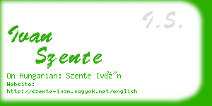 ivan szente business card